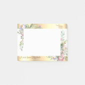 Modern Gold Glitter Elephant Flowers-Personalized Post-it® Notes (Voorkant)