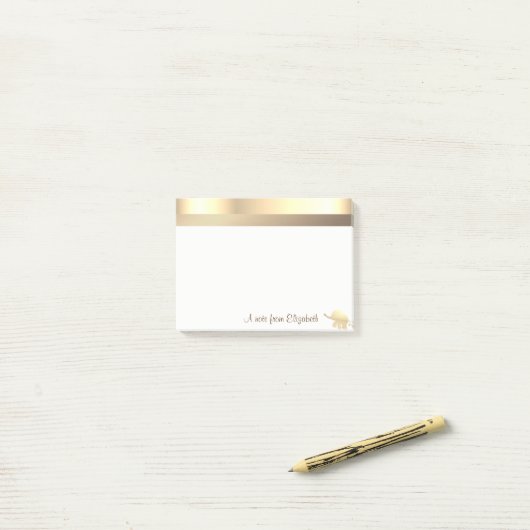 Modern Gold Glitter Elephant - Speciaal Post-it® Notes (Op bureau)