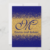 Modern Gold Glitter en Royal Blue Kaart (Voorkant)