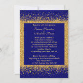 Modern Gold Glitter en Royal Blue Kaart (Achterkant)