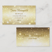 Modern Gold Glitter Event, Wedding Planner Busines Visitekaartje (Voorkant / Achterkant)