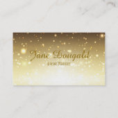 Modern Gold Glitter Event, Wedding Planner Busines Visitekaartje (Achterkant)