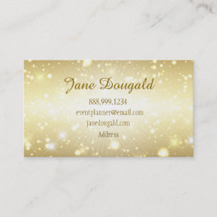 Modern Gold Glitter Event, Wedding Planner Busines Visitekaartje