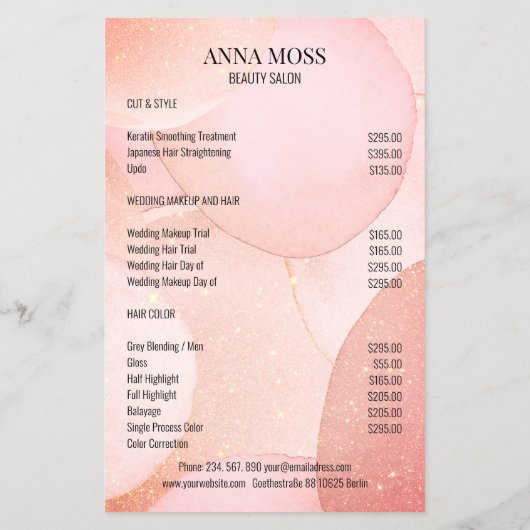 Modern Gold Glitter Flyer (Achterkant)