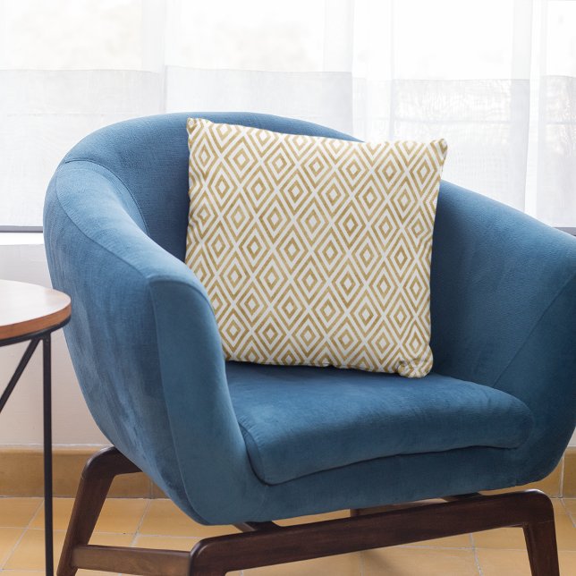 Modern Gold Glitter Geometric Pattern Sierkussen (Creator heeft geüpload)