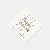 Modern Gold Glitter Happy Retirement Servet (Hoek)