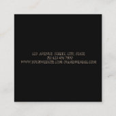 Modern Gold Glitter Headphone DJ, Confetti Vierkante Visitekaartje (Achterkant)