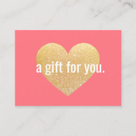 Modern Gold Glitter Heart Cadeaubon Kortingskaartje
