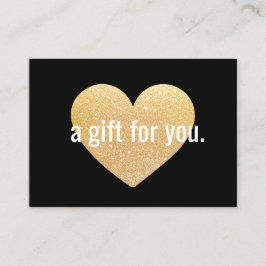 Modern Gold Glitter Heart Cadeaubon Kortingskaartje