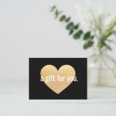 Modern Gold Glitter Heart Cadeaubon Kortingskaartje (Staand voorkant)
