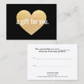 Modern Gold Glitter Heart Cadeaubon Kortingskaartje (Voorkant / Achterkant)