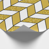 Modern Gold Glitter Herringbone Chevron Cadeaupapier (Hoek)