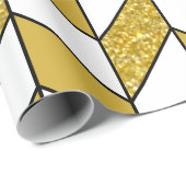 Modern Gold Glitter Herringbone Chevron Cadeaupapier (Rol Hoek)
