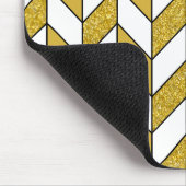 Modern Gold Glitter Herringbone Chevron Muismat (Hoek)
