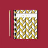Modern Gold Glitter Herringbone Chevron Notitieboek