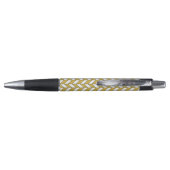 Modern Gold Glitter Herringbone Chevron Pen (Achterkant)