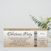 Modern Gold Glitter Holiday Christmas Party Ticket Kaart (Staand voorkant)