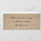 Modern Gold Glitter Holiday Christmas Party Ticket Kaart (Achterkant)