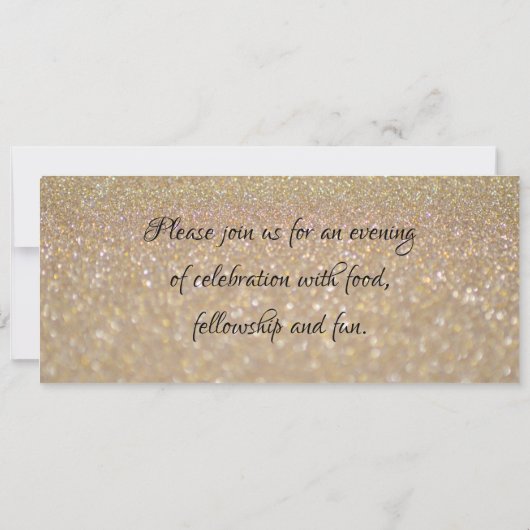 Modern Gold Glitter Holiday Christmas Party Ticket Kaart (Achterkant)