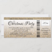 Modern Gold Glitter Holiday Christmas Party Ticket Kaart (Voorkant)