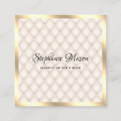 Modern Gold Glitter Ivory Makeup Artist Elegant Vierkante Visitekaartje (Voorkant)