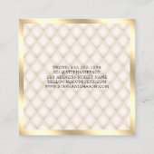 Modern Gold Glitter Ivory Makeup Artist Elegant Vierkante Visitekaartje (Achterkant)