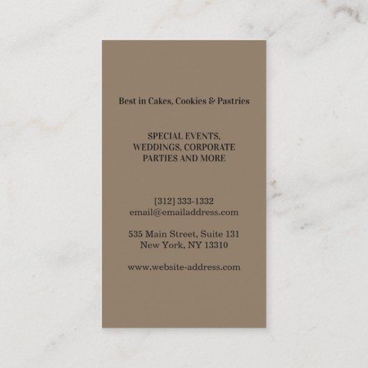 Modern Gold Glitter Knife & Whisk Bakery Business Visitekaartje (Achterkant)