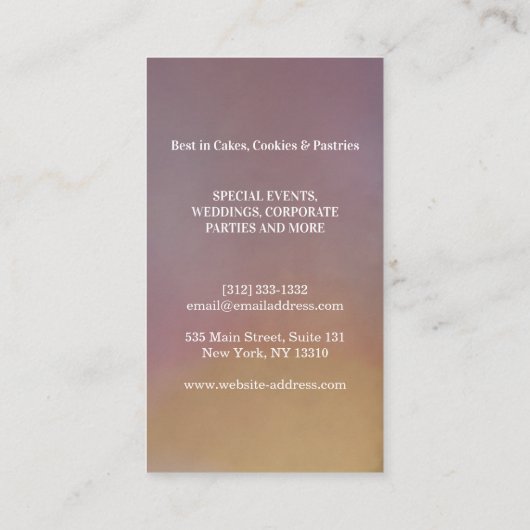 Modern Gold Glitter Knife & Whisk Bakery Visitekaartje (Achterkant)