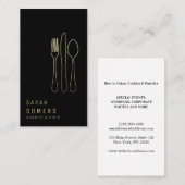 Modern Gold Glitter Knife & Whisk Bakery Visitekaartje (Voorkant / Achterkant)