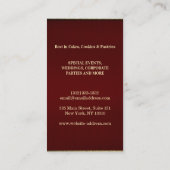 Modern Gold Glitter Knife & Whisk Bakery Visitekaartje (Achterkant)