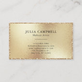 Modern Gold Glitter Lijst Script Monogram Visitekaartje (Achterkant)