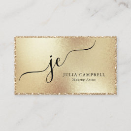 Modern Gold Glitter Lijst Script Monogram Visitekaartje