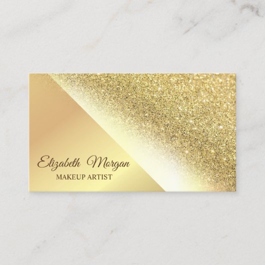 Modern Gold Glitter, Makeup Artist Visitekaartje (Voorkant)