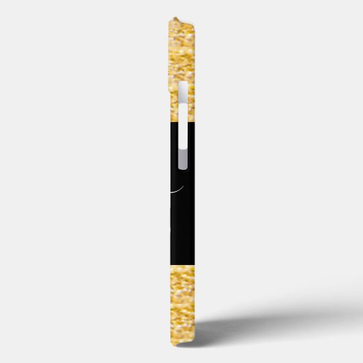 Modern Gold Glitter Monogram Hoesje-Mate iPhone Ca Case-Mate iPhone Case (Achterkant / Links)