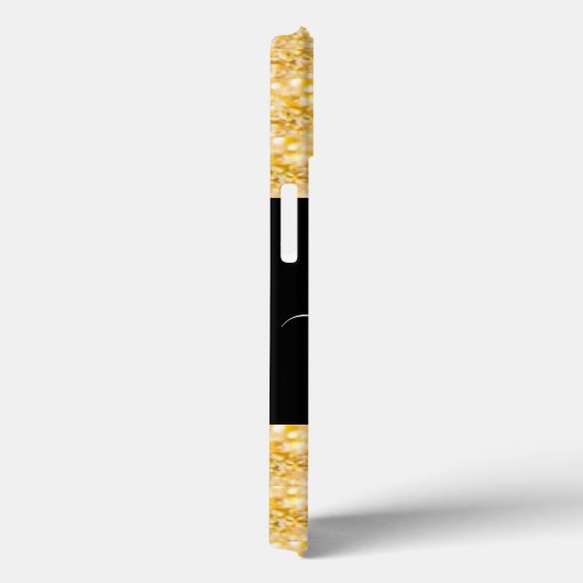 Modern Gold Glitter Monogram Hoesje-Mate iPhone Ca Case-Mate iPhone Case (Achterkant / Rechts)