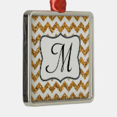 Modern Gold Glitter Monogram Initiaal Ornament (Rechts)