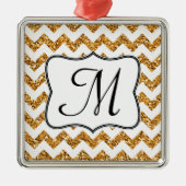 Modern Gold Glitter Monogram Initiaal Ornament (Voorkant)