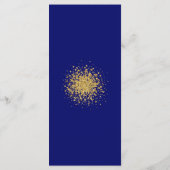 Modern Gold Glitter op Royal Blue Menu (Achterkant)