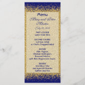 Modern Gold Glitter op Royal Blue Menu (Voorkant)