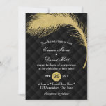 Modern Gold Glitter Peacock Feather Luxury Wedding Kaart<br><div class="desc">Moderne goudbruine bruinbruidsfeest in Peacock.</div>