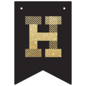 Modern Gold Glitter Photo & Happy Birthday Banner (Tweede vlag)