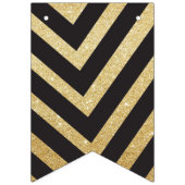 Modern Gold Glitter Photo & Happy Birthday Banner (Eerste vlag)