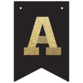 Modern Gold Glitter Photo & Happy Birthday Banner (Derde vlag)