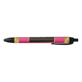 Modern Gold Glitter Pink Linen Blauwe Inkt Pen (Bodem)