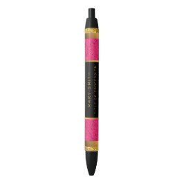 Modern Gold Glitter Pink Linen Blauwe Inkt Pen