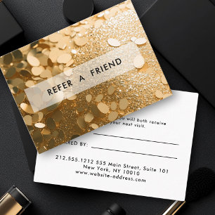 Modern Gold Glitter Salon Kortingskaartje