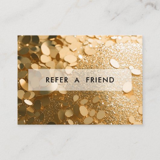 Modern Gold Glitter Salon Kortingskaartje (Voorkant)