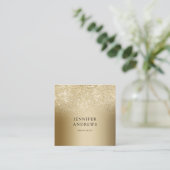 Modern Gold Glitter Salon Visitekaartje (Staand voorkant)