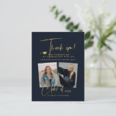 Modern Gold Glitter Script Afstuderen Hartelijk da Briefkaart (Staand voorkant)