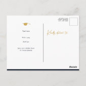 Modern Gold Glitter Script Afstuderen Hartelijk da Briefkaart (Achterkant)